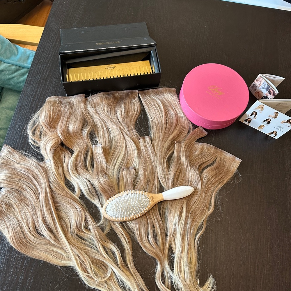 Human Hair Extensions with Balayage Effect